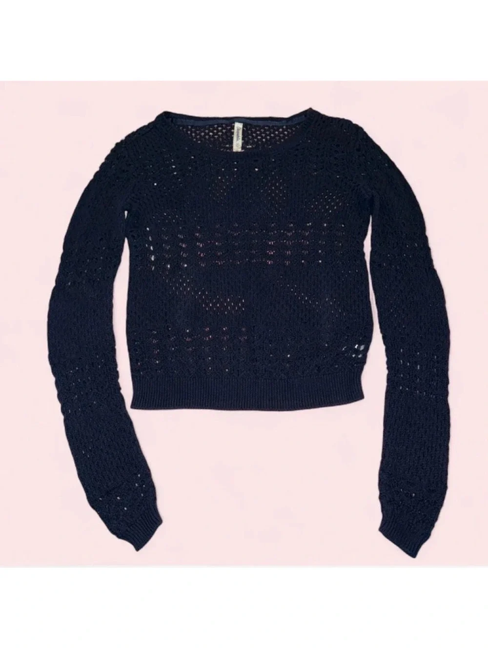 Aéropostale Open-Knit Pointelle Cropped Sweater [COPY]